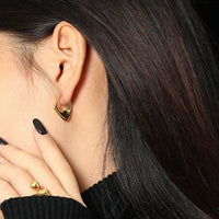 Geometry Irregular Hollow Rhombus 925 Sterling Silver Hoop Earring (Single) - KIAHMILLA