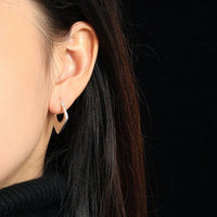 Geometry Irregular Hollow Rhombus 925 Sterling Silver Hoop Earring (Single) - KIAHMILLA