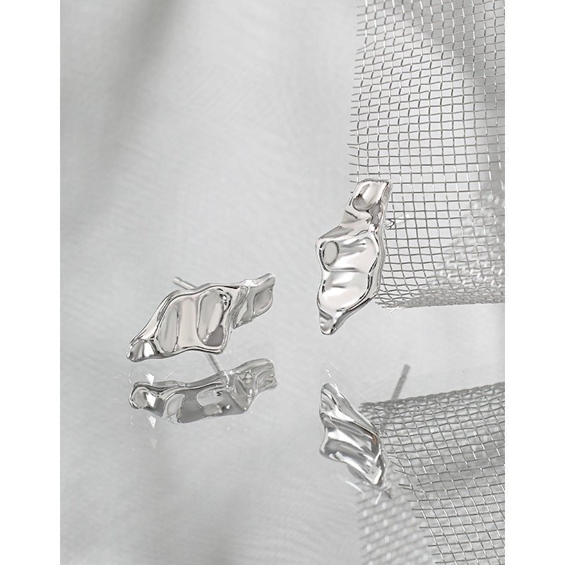 Geometry Irregular Pods 925 Sterling Silver Stud Earrings - KIAHMILLA