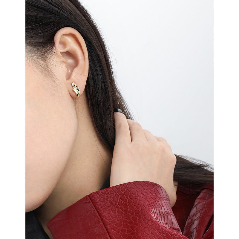 Geometry Irregular Pods 925 Sterling Silver Stud Earrings - KIAHMILLA