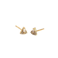 Geometry Micro Setting Triangle Fan 925 Sterling Silver Stud Earrings - KIAHMILLA