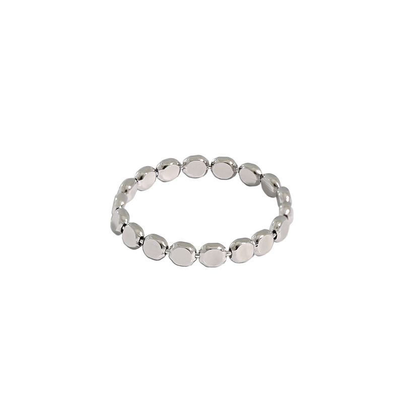 Geometry Oblate Bead 925 Sterling Silver Ring - KIAHMILLA