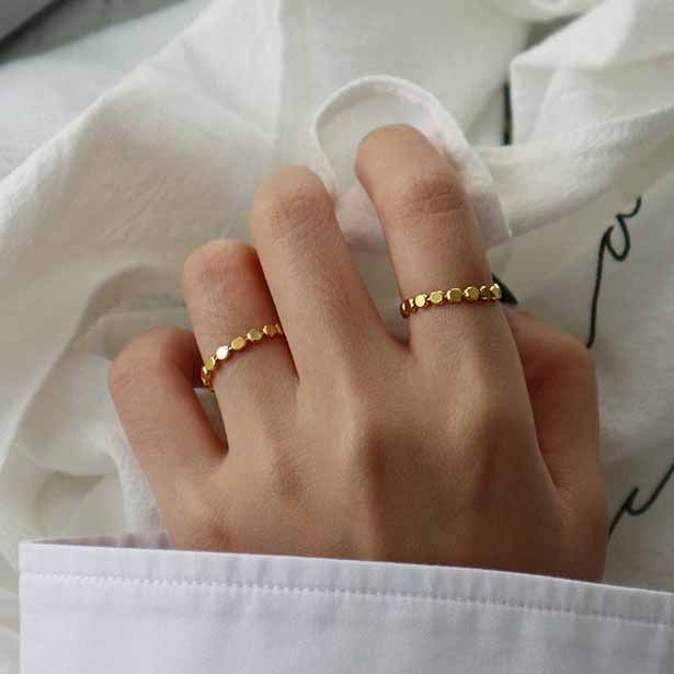 Geometry Oblate Bead 925 Sterling Silver Ring - KIAHMILLA