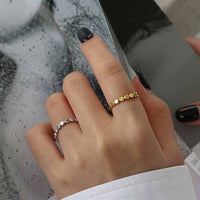 Geometry Oblate Bead 925 Sterling Silver Ring - KIAHMILLA