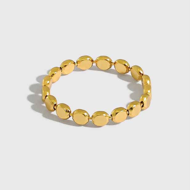 Geometry Oblate Bead 925 Sterling Silver Ring - KIAHMILLA