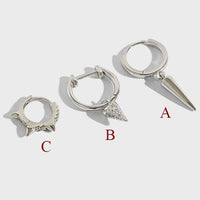 Geometry Rivet Fashion 925 Sterling Silver Hoop Earrings - KIAHMILLA