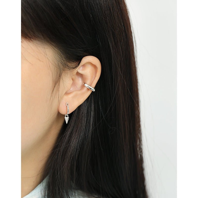 Geometry Rivet Fashion 925 Sterling Silver Hoop Earrings - KIAHMILLA