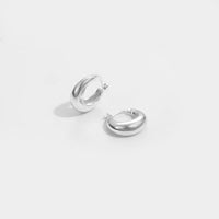 Geometry Round Circle 925 Sterling Silver Hoop Earrings - KIAHMILLA