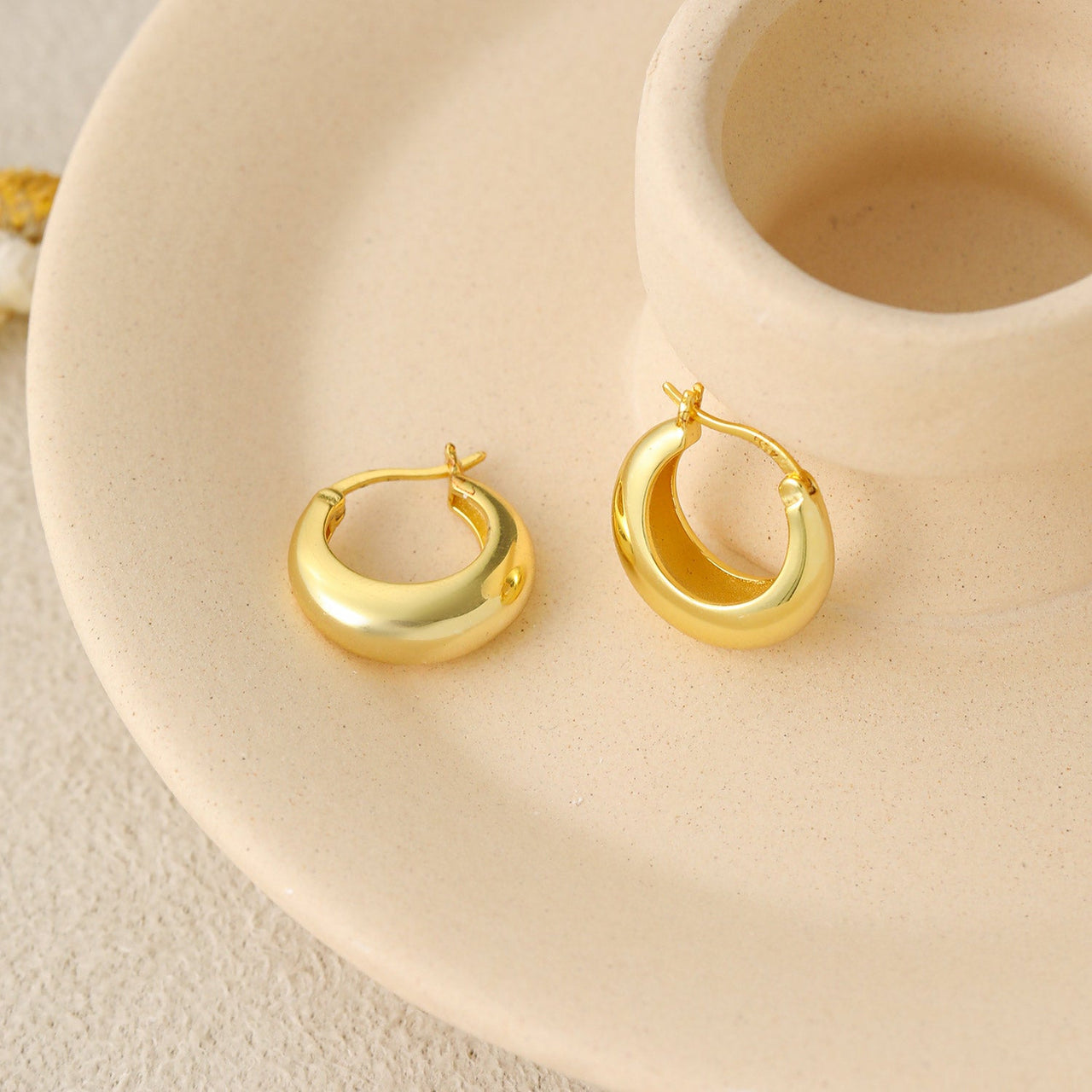 Geometry Round Circle 925 Sterling Silver Hoop Earrings - KIAHMILLA