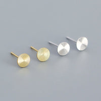 Geometry Round CNC Lathe 925 Sterling Silver Stud Earrings - KIAHMILLA