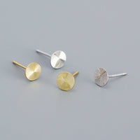 Geometry Round CNC Lathe 925 Sterling Silver Stud Earrings - KIAHMILLA