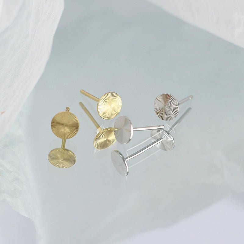 Geometry Round CNC Lathe 925 Sterling Silver Stud Earrings - KIAHMILLA