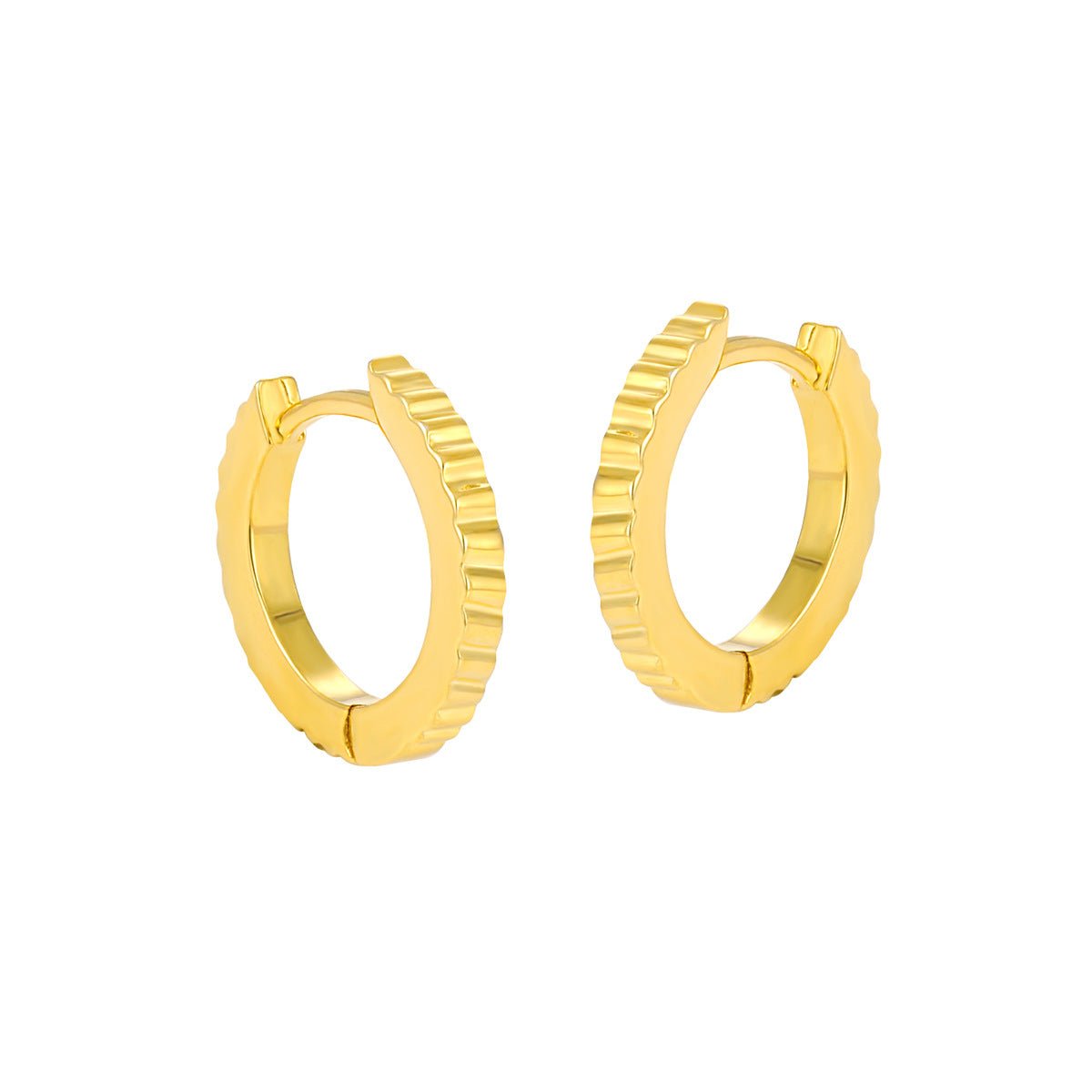 Geometry Round Irregular Gear 925 Sterling Silver Hoop Earrings - KIAHMILLA