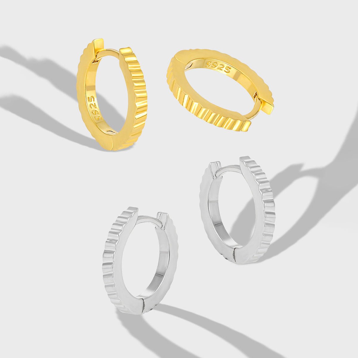 Geometry Round Irregular Gear 925 Sterling Silver Hoop Earrings - KIAHMILLA