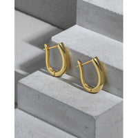 Geometry U Shape Fashion 925 Sterling Silver Hoop Earrings - KIAHMILLA
