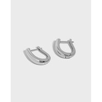 Geometry U Shape Fashion 925 Sterling Silver Hoop Earrings - KIAHMILLA