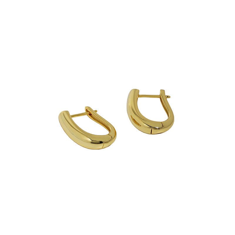 Geometry U Shape Fashion 925 Sterling Silver Hoop Earrings - KIAHMILLA