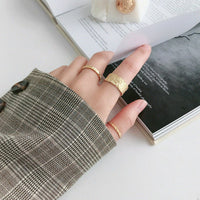 Gift Concave Convex 925 Sterling Silver Adjustable Wide Ring - KIAHMILLA