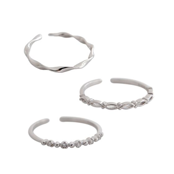 Gift CZ Simple 925 Sterling Silver Adjustable Ring - KIAHMILLA