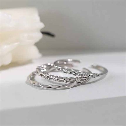 Gift CZ Simple 925 Sterling Silver Adjustable Ring - KIAHMILLA