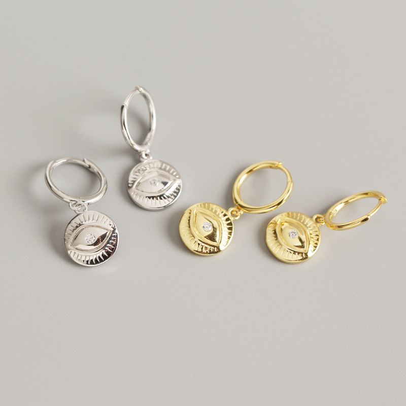 Gift Devil Eye 925 Sterling Silver Hoop Earrings - KIAHMILLA