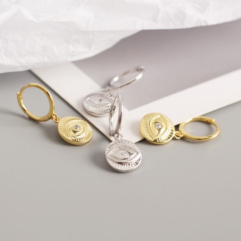 Gift Devil Eye 925 Sterling Silver Hoop Earrings - KIAHMILLA