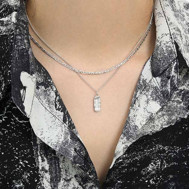 Gift Irregular Peanut 925 Sterling Silver Necklace - KIAHMILLA