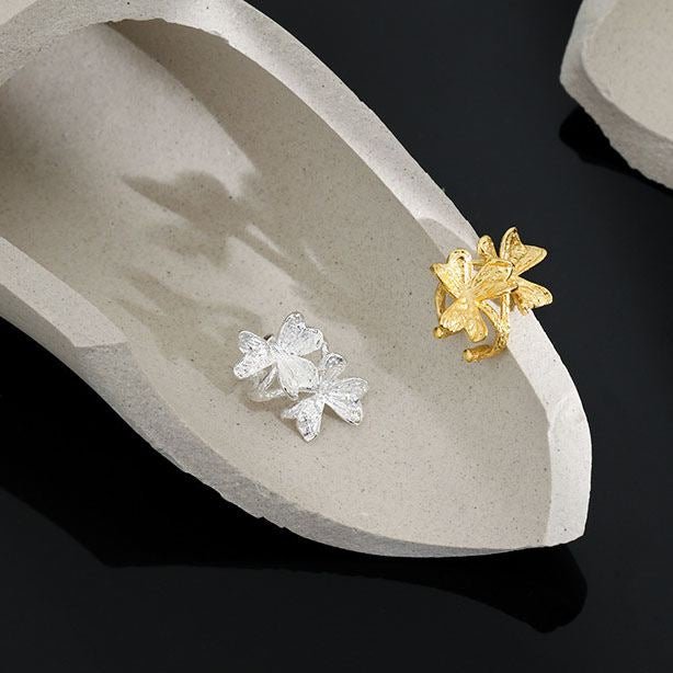 Gift Lucky Clover Flower 925 Sterling Silver Non-Pierced Earring(Single) - KIAHMILLA