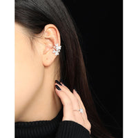 Gift Lucky Clover Flower 925 Sterling Silver Non-Pierced Earring(Single) - KIAHMILLA