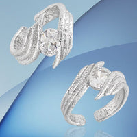 Gift Round CZ Hand Embrace Peace 925 Sterling Silver Adjustable Ring - KIAHMILLA