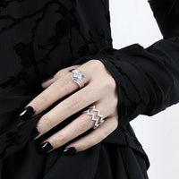Gift Round CZ Hand Embrace Peace 925 Sterling Silver Adjustable Ring - KIAHMILLA