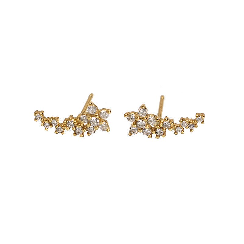 Girl Beautiful CZ Mini Flowers 925 Sterling Silver Stud Earrings - KIAHMILLA