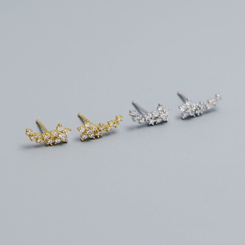 Girl Beautiful CZ Mini Flowers 925 Sterling Silver Stud Earrings - KIAHMILLA