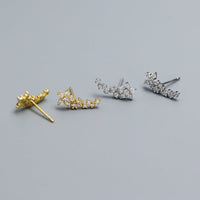 Girl Beautiful CZ Mini Flowers 925 Sterling Silver Stud Earrings - KIAHMILLA