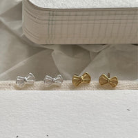 Girl Cute Mini Bow-Knot 925 Sterling Silver Stud Earrings - KIAHMILLA