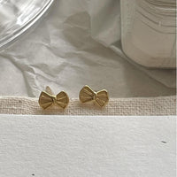 Girl Cute Mini Bow-Knot 925 Sterling Silver Stud Earrings - KIAHMILLA