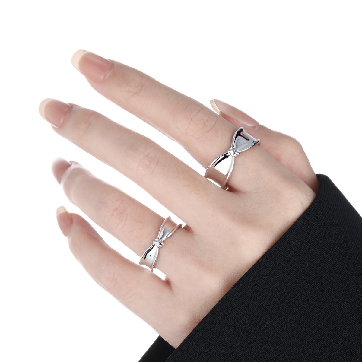 Girl Fashion Bow-knot 925 Sterling Silver Adjustable Ring - KIAHMILLA