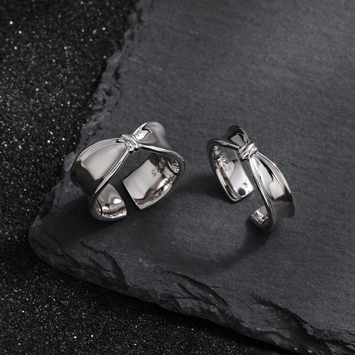 Girl Fashion Bow-knot 925 Sterling Silver Adjustable Ring - KIAHMILLA