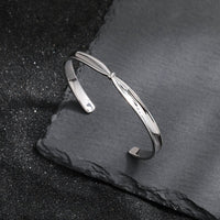 Girl Fashion Knot 925 Sterling Silver Open Bangle - KIAHMILLA