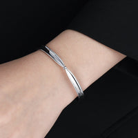 Girl Fashion Knot 925 Sterling Silver Open Bangle - KIAHMILLA