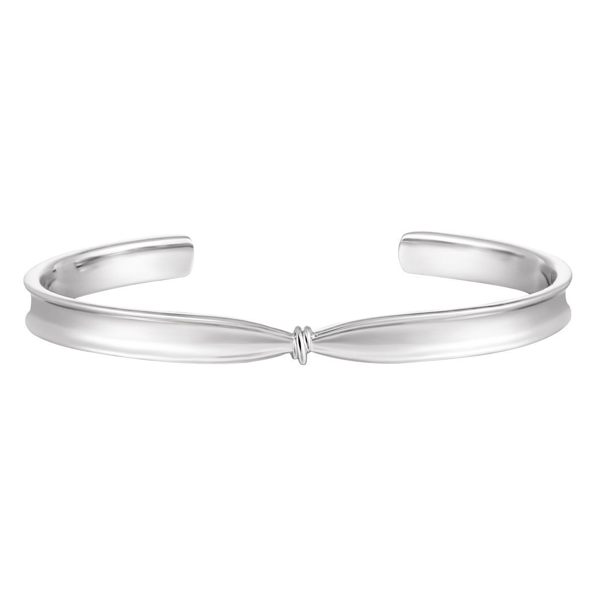Girl Fashion Knot 925 Sterling Silver Open Bangle - KIAHMILLA