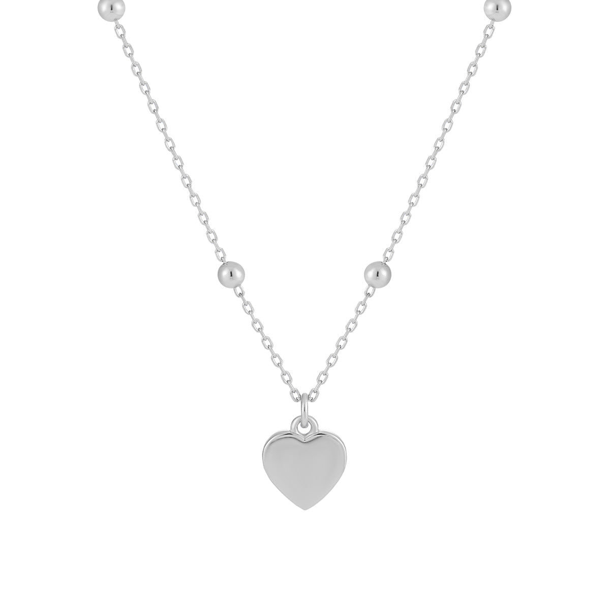 Girl Gift Simple Smoot Heart 925 Sterling Silver Necklace - KIAHMILLA