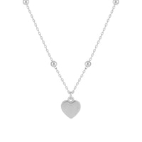 Girl Gift Simple Smoot Heart 925 Sterling Silver Necklace - KIAHMILLA