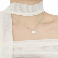 Girl Gift Simple Smoot Heart 925 Sterling Silver Necklace - KIAHMILLA