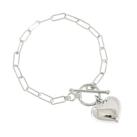 Girl Hollow Chain Heart 925 Sterling Silver Bracelet - KIAHMILLA