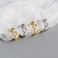 Girl Hollow Love Heart 925 Sterling Silver Huggie Hoop Earrings - KIAHMILLA