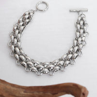 Gold Chain Link Jewelry Set with Necklace and Bracelet - Coolpeacock