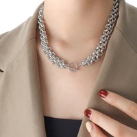 Gold Chain Link Jewelry Set with Necklace and Bracelet - Coolpeacock