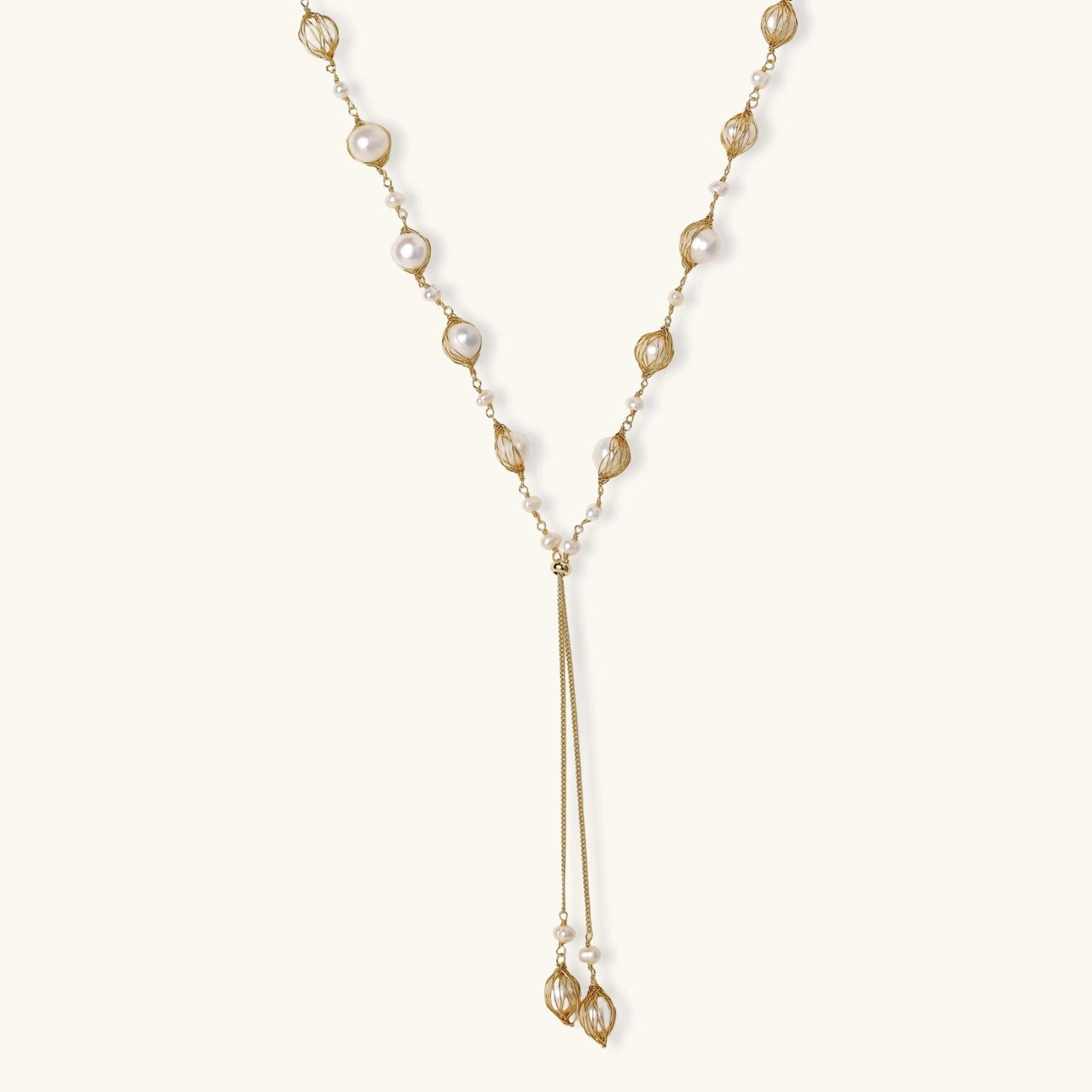 Golden Pearl Lariat by KIAHMILLA - KIAHMILLA
