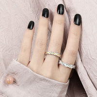 Graduation Beads Pattern Wave 925 Sterling Silver Adjustable Ring - KIAHMILLA